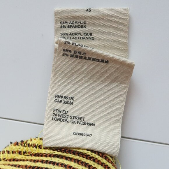 Free People Knit Tiger Stripe Midi Skirt Rusty Brown Yellow Stretch Bodycon XS - Picture 6 of 8